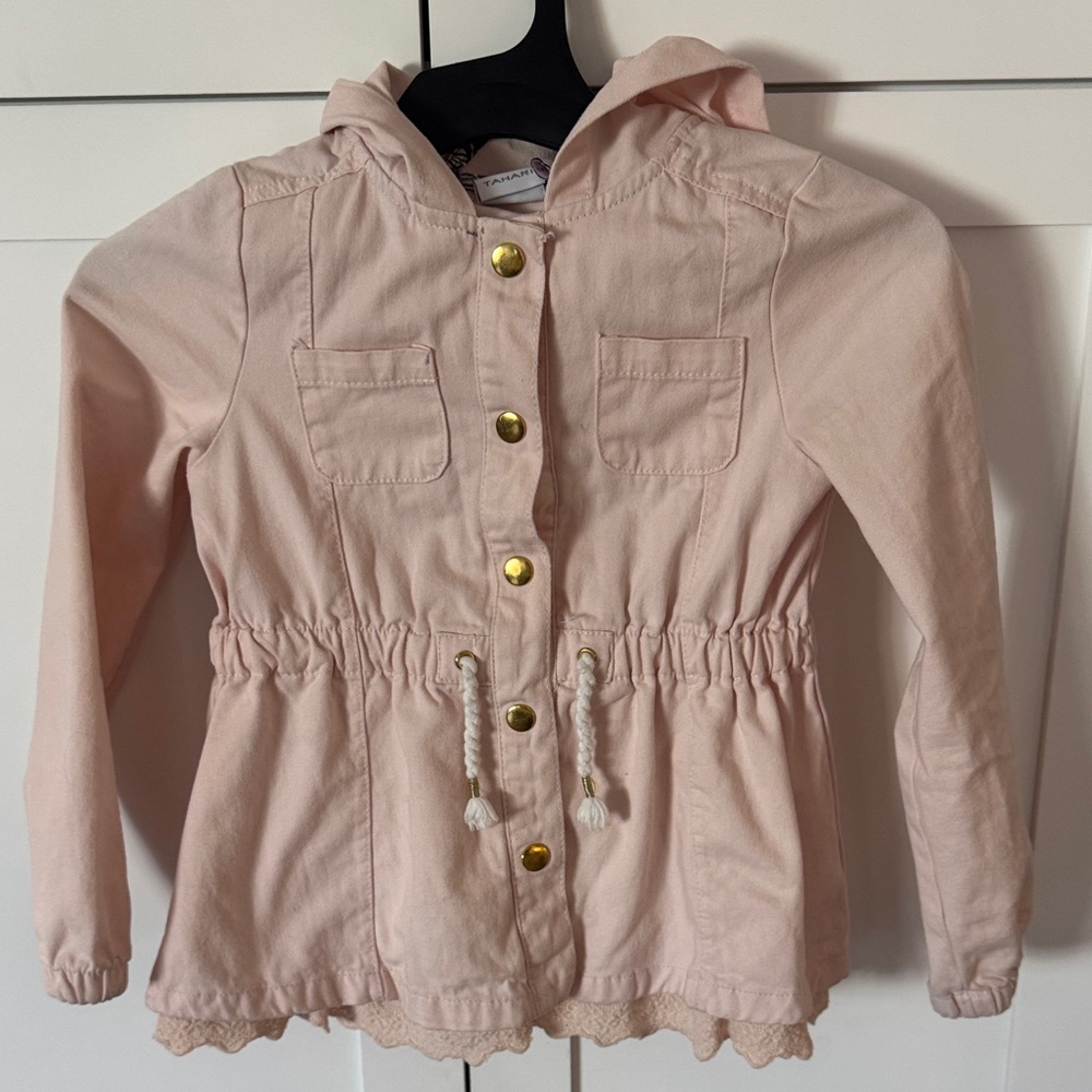 Tahari Light Pink Kids Hooded Raincoat
